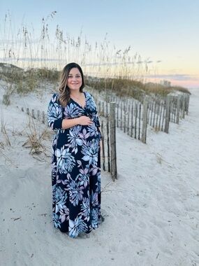 Pinkblush Navy Floral Maternity Maxi Dress